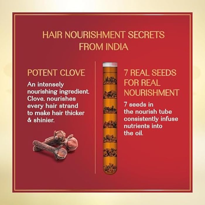 Herbs India Nourishing Clove & 7 Herb Seeds Hair Oil, Makes Hair Thicker & Shiny, Silicone & Paraben Free, 280ml - Image 5